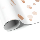 Elegante Rose Goldfass-Polka-Punktmuster Geschenkpapier (Rolleneckpunkt)