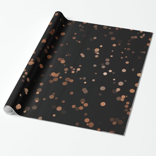 Elegante Rose Goldfass-Polka-Punktmuster Geschenkpapier (Ungerollt)