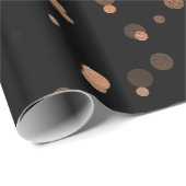 Elegante Rose Goldfass-Polka-Punktmuster Geschenkpapier (Rolleneckpunkt)