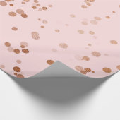 Elegante Rose Goldfass-Polka-Punktmuster Geschenkpapier (Ecke)