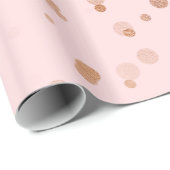 Elegante Rose Goldfass-Polka-Punktmuster Geschenkpapier (Rolleneckpunkt)