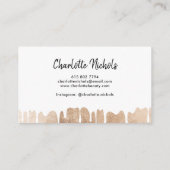 Elegante Rose Goldfolie Tropfen Namensschild-Make- Visitenkarte (Rückseite)