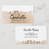 Elegante Rose Goldfolie Tropfen Namensschild-Make- Visitenkarte (Vorne/Hinten)