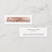 Elegante Rose Goldfolie Weiß Moderner Veranstaltun Mini Visitenkarte (Vorne/Hinten)