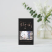 Elegante Rose Goldfotografie minimale Typografie Visitenkarte (Stehend Vorderseite)