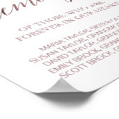 Elegante Rose Goldkalligrafie im Love Memory Poster (Ecke)