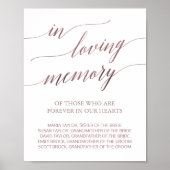 Elegante Rose Goldkalligrafie im Love Memory Poster (Vorne)