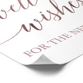 Elegante Rose Goldkalligrafie wünscht sich Signatu Poster (Ecke)