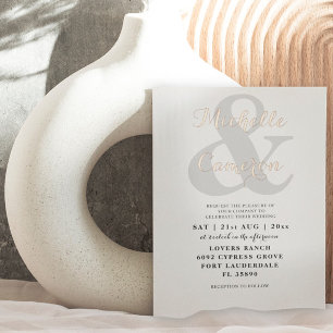 Elegante Rose Goldkalligraphie Hochzeit Folieneinladung