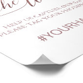 Elegante Rose Goldkalligraphie teilen Liebe-Zeiche Poster (Ecke)