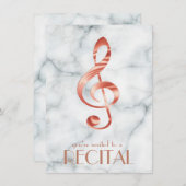 elegante Rose Goldklingelclever auf Marmor Einladung (Vorne/Hinten)