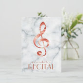 elegante Rose Goldklingelclever auf Marmor Einladung (Stehend Vorderseite)