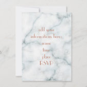 elegante Rose Goldklingelclever auf Marmor Einladung (Rückseite)