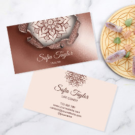 elegante Rose Goldmandala mit Glitzer zerrissenem  Visitenkarte