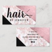 Elegante Rose, Goldmarmor-Schere Visitenkarte (Vorne/Hinten)