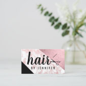 Elegante Rose, Goldmarmor-Schere Visitenkarte (Stehend Vorderseite)