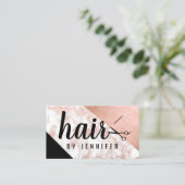 Elegante Rose, Goldmarmor-Schere Visitenkarte (Stehend Vorderseite)