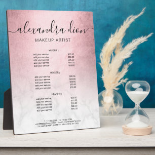 Elegante Rose, Goldmarmor-Schminkkunstdienste Fotoplatte