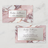 elegante Rose, Goldmarmor-Visitenkarte Visitenkarte (Vorne/Hinten)