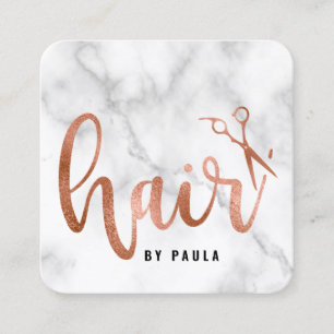 Elegante Rose Goldmarmorschur Quadratische Visitenkarte