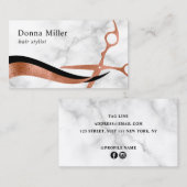 Elegante Rose Goldmarmorschur Visitenkarte (Vorne/Hinten)