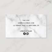 Elegante Rose Goldmarmorschur Visitenkarte (Rückseite)