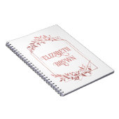 Elegante Rose Goldrahmen Blätter hell Notizblock (Rechte Seite)