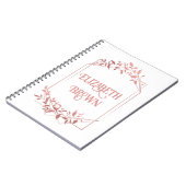 Elegante Rose Goldrahmen Blätter hell Notizblock (Linke Seite)