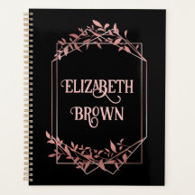 Elegante Rose Goldrahmen Blätter schwarz