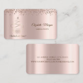 Elegante Rose Goldrausch, Süßigkeiten Visitenkarte (Vorne/Hinten)