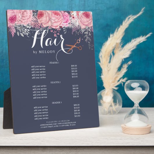 Elegante Rose Goldschere Fotoplatte (Seite)