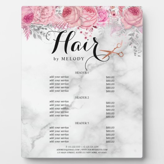 Elegante Rose Goldschere Fotoplatte (Vorderseite)