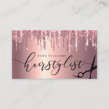 Elegante Rose Goldschere Glitzer-Haarstylist squ