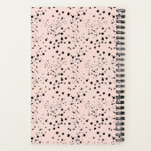 Elegante Rose Goldschrift auf Black Journal Notizblock (Rückseite)