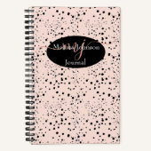 Elegante Rose Goldschrift auf Black Journal Notizblock (Vorderseite)