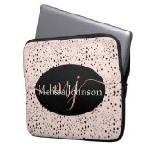 Elegante Rose Goldschrift auf Black Laptop Sle Laptopschutzhülle (Vorderseite Links)