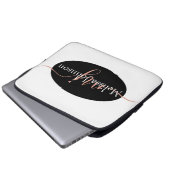 Elegante Rose Goldschrift auf Schwarz Laptopschutzhülle (Vorne Knopf)