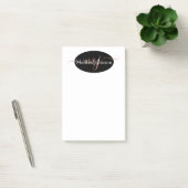 Elegante Rose Goldschrift auf Schwarz Post-it Klebezettel (Büro)