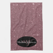 Elegante Rose Goldschrift auf Schwarze Küche bis Geschirrtuch (Vertikal)