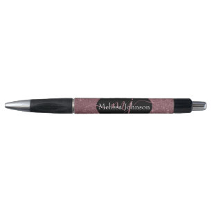 Elegante Rose Goldschrift auf schwarzem Pen Kugelschreiber