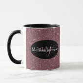 Elegante Rose Goldschrift auf schwarzer Tasse (Links)