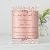 Elegante Rose Goldtypografie Hochzeitsfeier Ankündigung (Stehend Vorderseite)