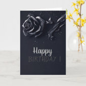 Elegante Rose Gothic Geburtstag Karte (Gelbe Blume)