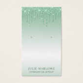 Elegante Rose Green Glitzer Tropfens Metallic Ohri (Vorderseite)