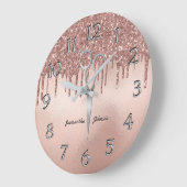 Elegante Rose Große Wanduhr (Winkel)