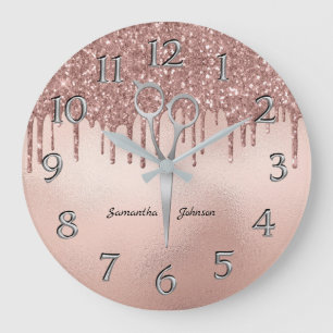 Elegante Rose Große Wanduhr