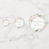 Elegante Rose Grün Gold Glitzern Hochzeit Konfetti (Rückseiten)