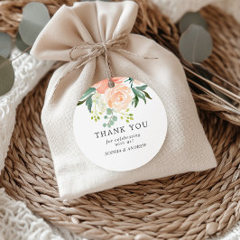 Elegante Rose & Grüne Gastgeschenk Hochzeit Tags Geschenkanhänger