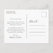 Elegante Rose Grüne Hochzeit ändern das Datum Ankündigungspostkarte (Rückseite)