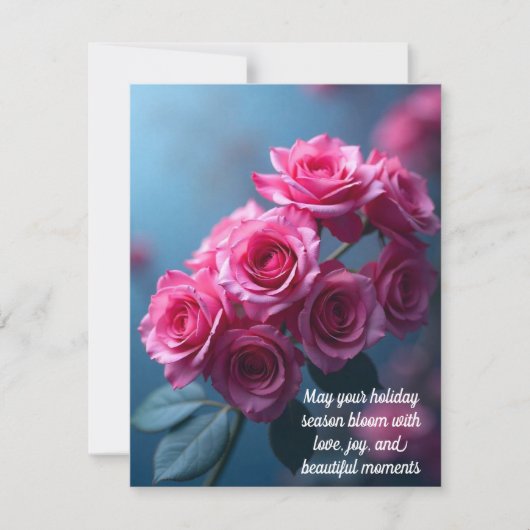 Elegante Rose Grußkarte Feiertagskarte (Vorderseite)